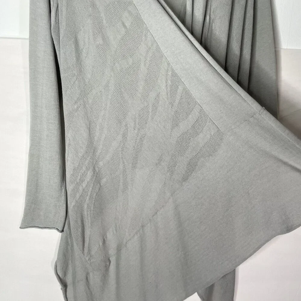 Stella Carakasi Open Front Cardigan S/M Lyocell‎ Cotton Olive Textured Knit